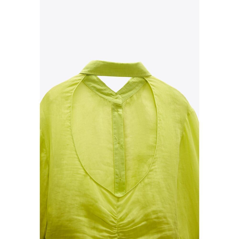 Zara Limited Edition Tie Front Open-Back Button Down - Picture 10 of 14